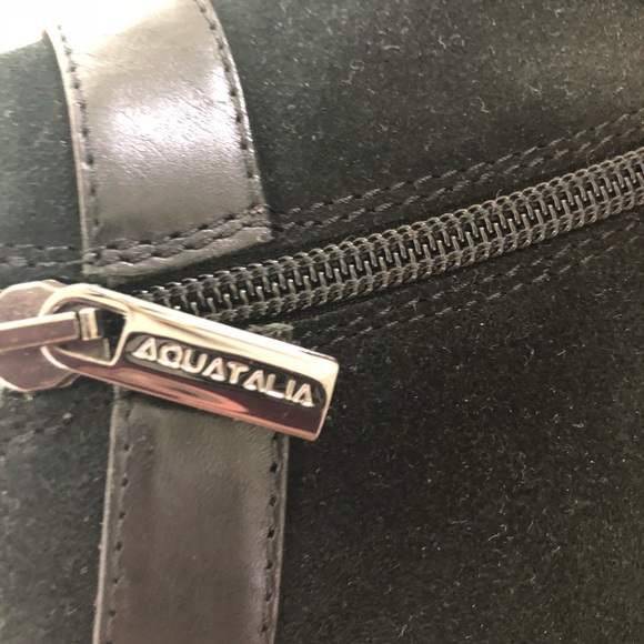 NWOB Aquatalia black leather buckle strap booties - Picture 6 of 8